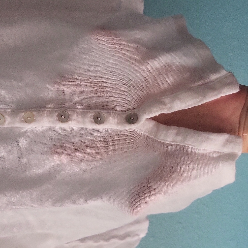 Adrienne Vittadini oversized 100% Linen white top - Picture 6 of 9